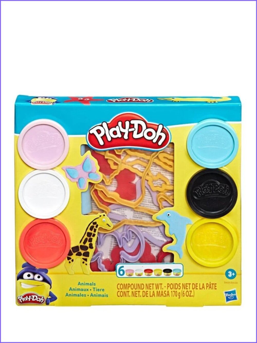 Play-Doh Fundamentals Animal Cutters Play Set w/ 6 non-toxic Play-Doh New In Box
